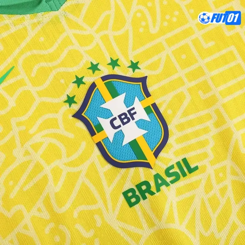 Camiseta Barata Brasil Local 2024 Versión Jugador