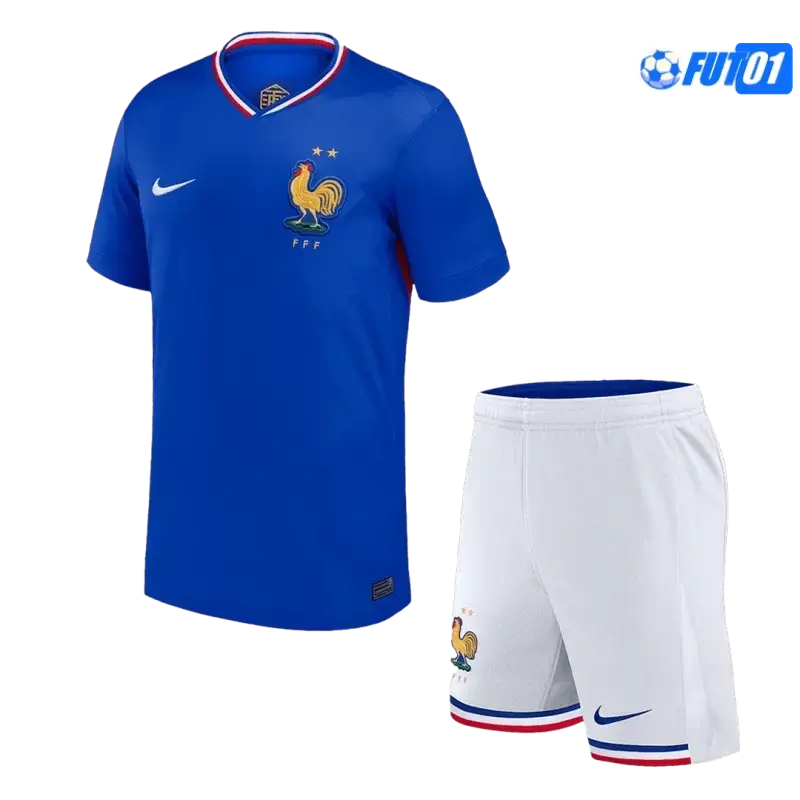 Camiseta Replica Francia Home Primera Equipación 2024(Camiseta + Pantalón Corto)