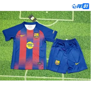 Camiseta Replica Barcelona Rojo/Azul 2025/26 Niño