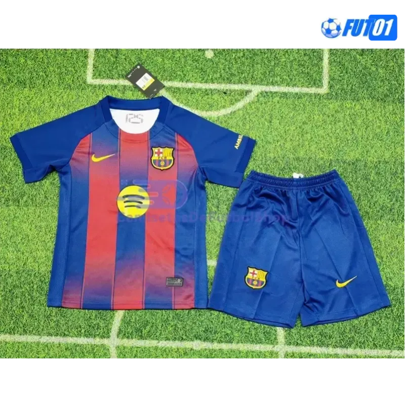 Camiseta Replica Barcelona Rojo/Azul 2025/26 Niño