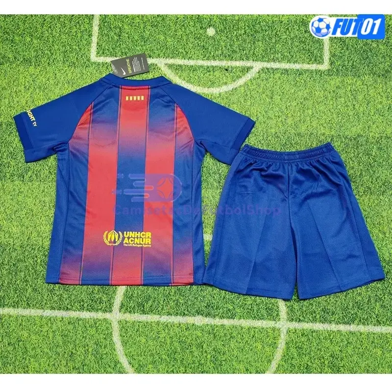 Camiseta Replica Barcelona Rojo/Azul 2025/26 Niño