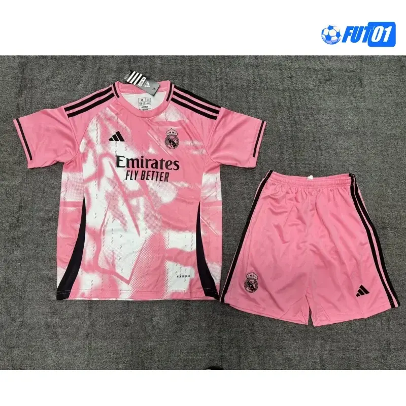 Camiseta Calidad Premium Real Madrid 2025/26 Especial Edición Rosa (Camiseta + Pantalón Corto)