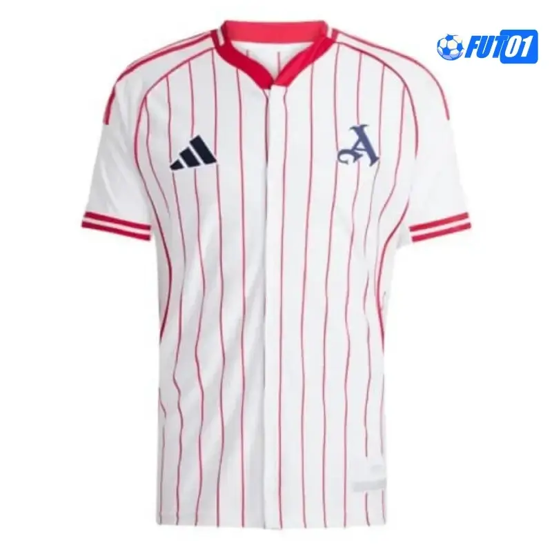 Camiseta Futbol Arsenal 2025/26 Baseball Shirt Blanco/Rojo