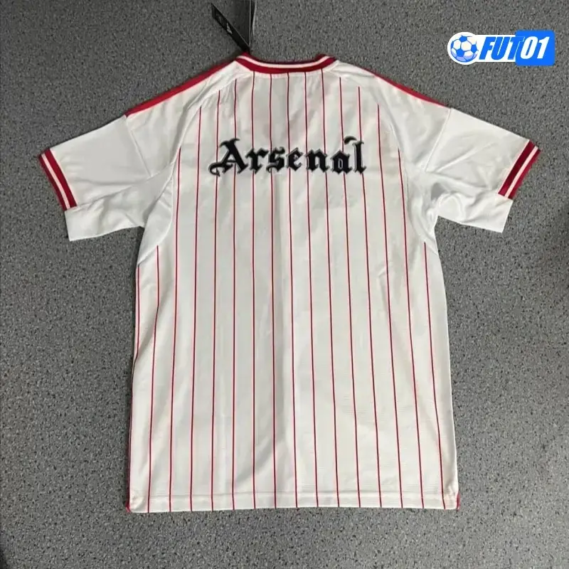 Camiseta Futbol Arsenal 2025/26 Baseball Shirt Blanco/Rojo