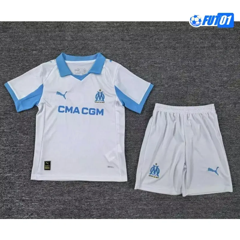 Camiseta Replica Olympique Marsella Primera Equipación 2025/26(Camiseta + Pantalón Corto)