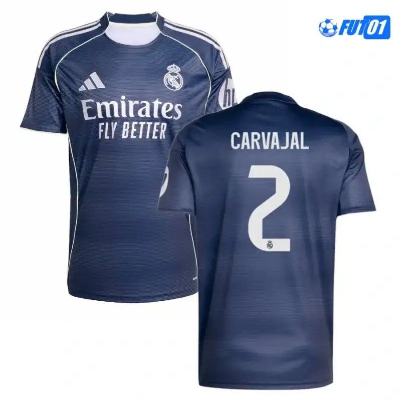 Camiseta Barata CARVAJAL 2 Real Madrid Segunda Equipación 2025/26