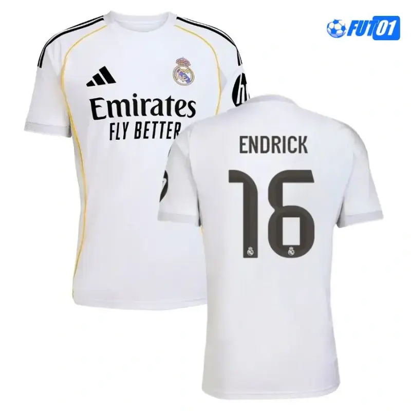 Camiseta Calidad THAI ENDRICK 16 Real Madrid Local Primera Equipación 2025/26