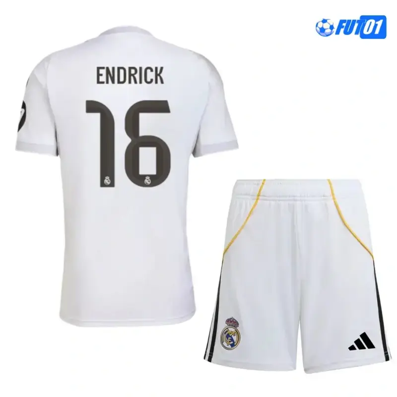 Camiseta Calidad THAI ENDRICK 16 Real Madrid Local Primera Equipación 2025/26(Camiseta + Pantalón Corto)