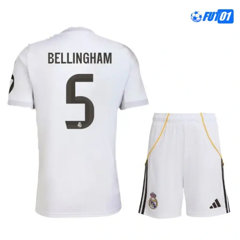 Camiseta Replica BELLINGHAM 5 Real Madrid Home Primera Equipación 2025/26(Camiseta + Pantalón Corto)
