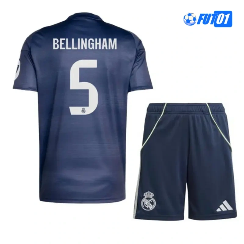 Camiseta Calidad Premium BELLINGHAM 5 Real Madrid Away Segunda Equipación 2025/26 Niño
