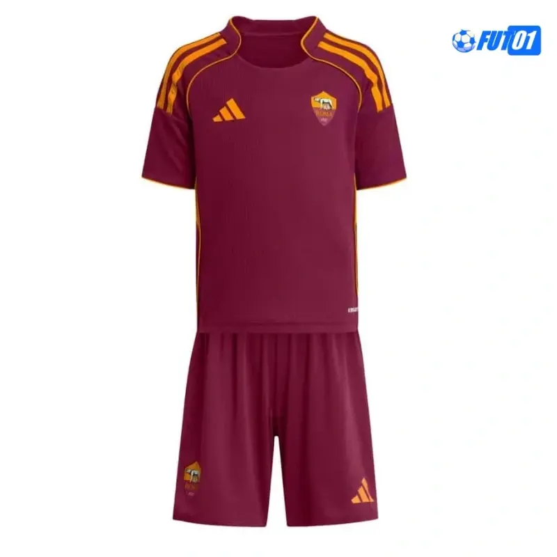 Camiseta Calidad Premium AS Roma Primera Equipación 2025/26(Camiseta + Pantalón Corto)