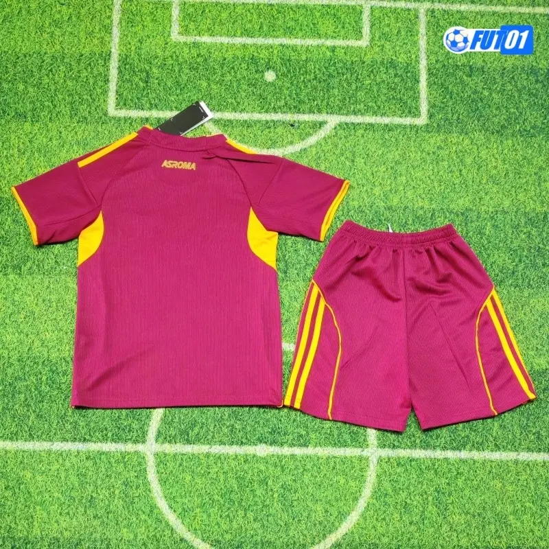 Camiseta Calidad Premium AS Roma Primera Equipación 2025/26(Camiseta + Pantalón Corto)