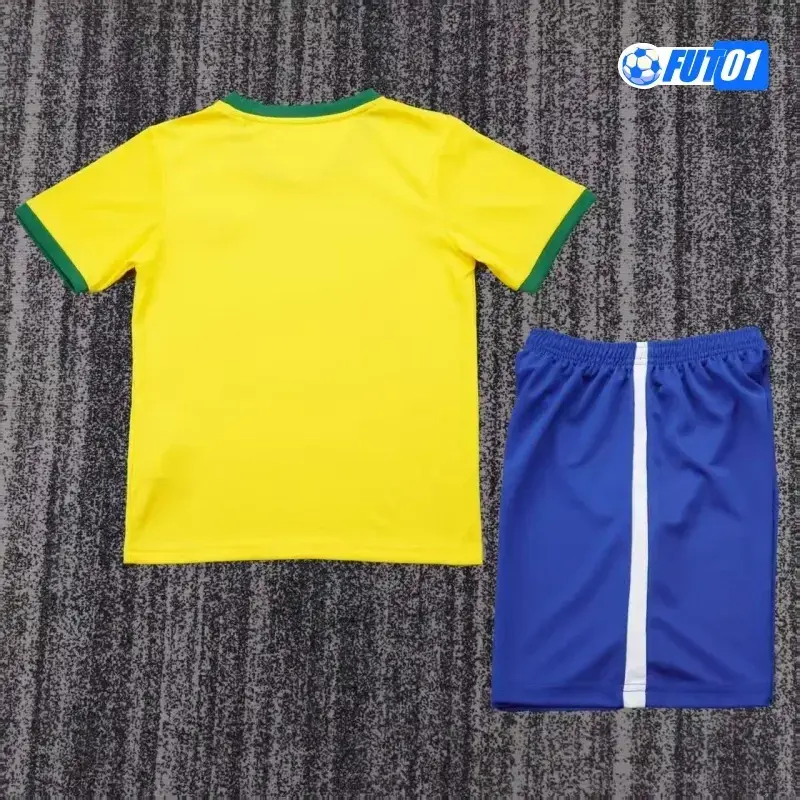 Camiseta Barata Brasil 1970 Antigua Niño Amarillo