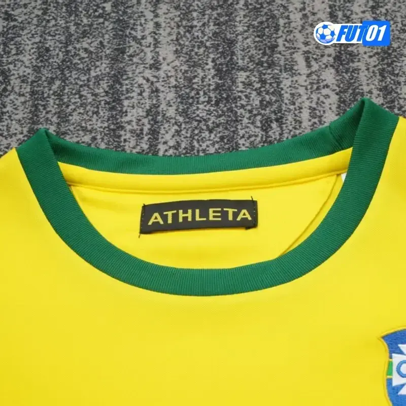 Camiseta Barata Brasil 1970 Antigua Niño Amarillo