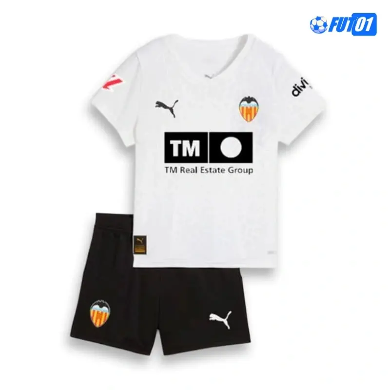 Camiseta Calidad Premium Valencia Home Primera Equipación 2025/26(Camiseta + Pantalón Corto)