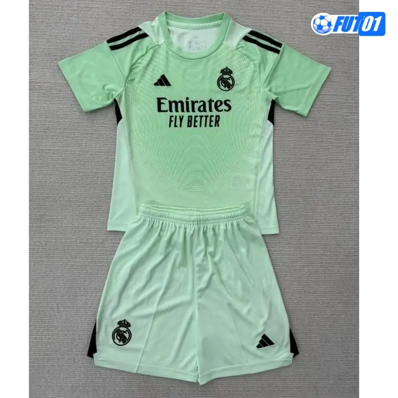 Camiseta Barata de Portero Real Madrid 2025/26(Camiseta + Pantalón Corto) Verde