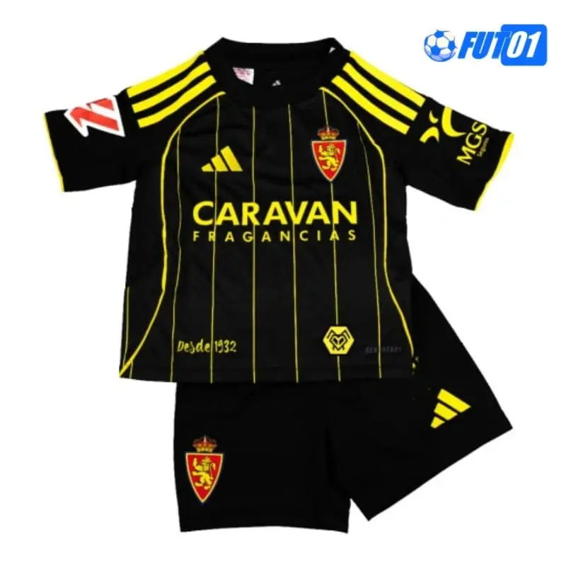 Camiseta Barata Real Zaragoza Away 2025/26 Niño con Parche La Liga