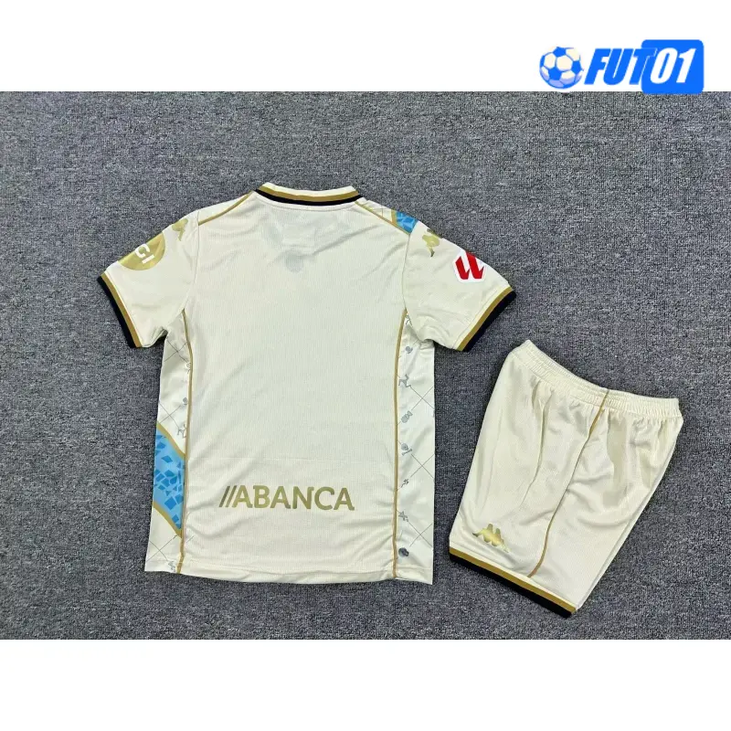 Camiseta Futbol Deportivo de La Coruña Tercera Equipación 2025/2026 Niño con Parche La Liga