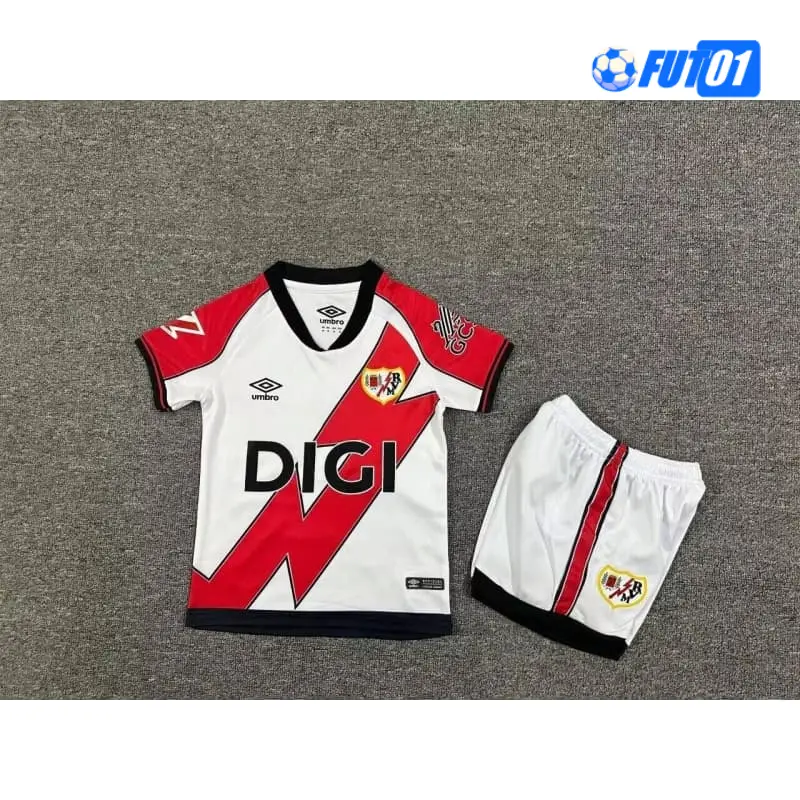 Camiseta Replica Rayo Vallecano Local 2025/2026 Niño con Parche La Liga