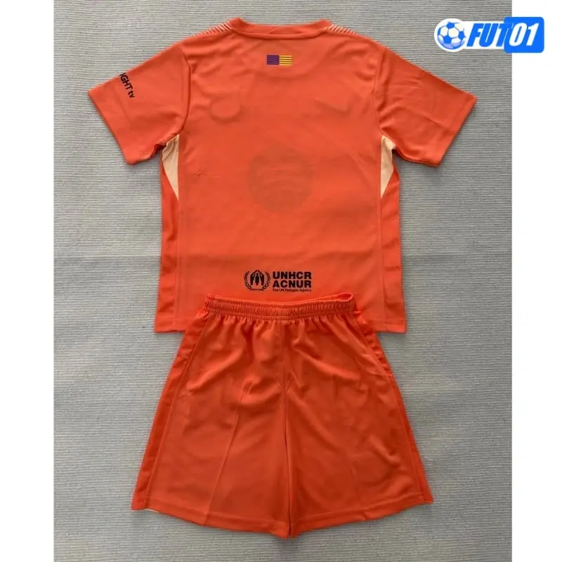 Camiseta Futbol de Portero Barcelona 2025/2026 Niño Naranja