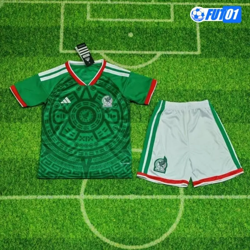 Camiseta México 2026 Niño Verde/Rojo