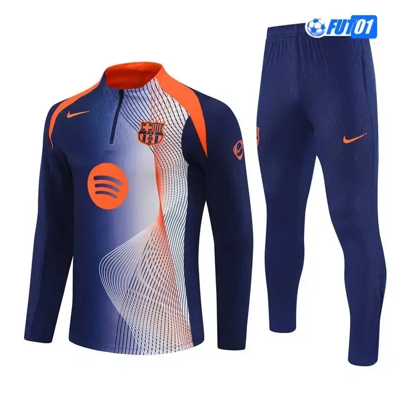 Sudadera De Entrenamiento Barcelona 2025/2026 Niño Azul/Naranja