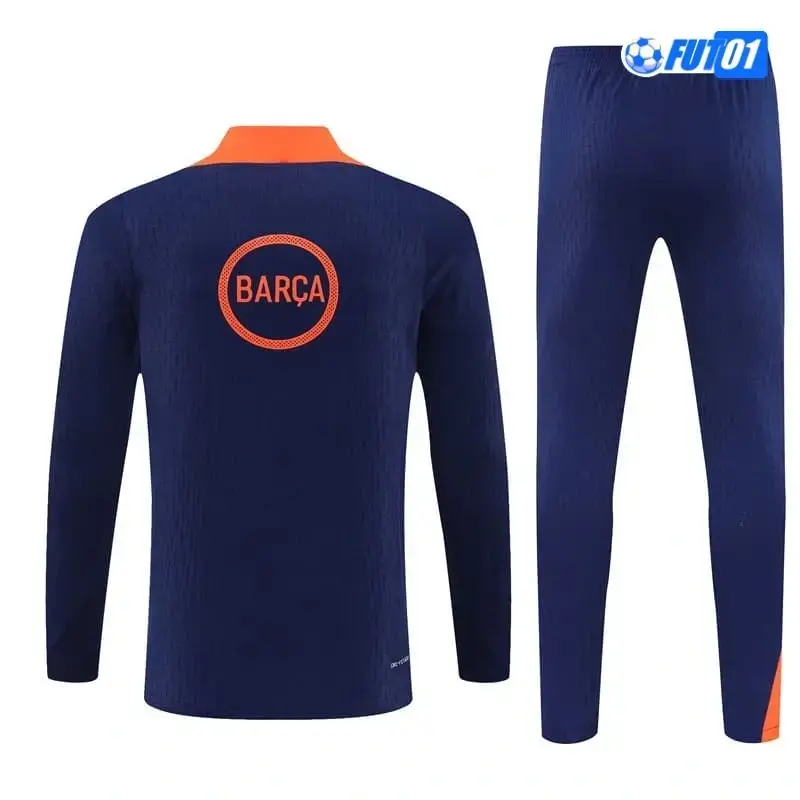 Sudadera De Entrenamiento Barcelona 2025/2026 Niño Azul/Naranja