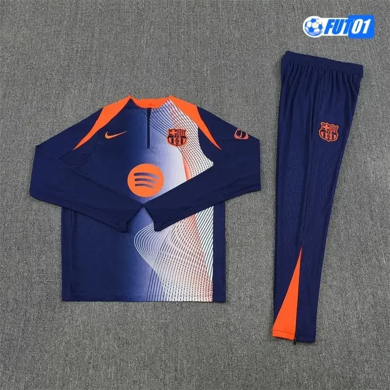 Sudadera De Entrenamiento Barcelona 2025/2026 Niño Azul/Naranja