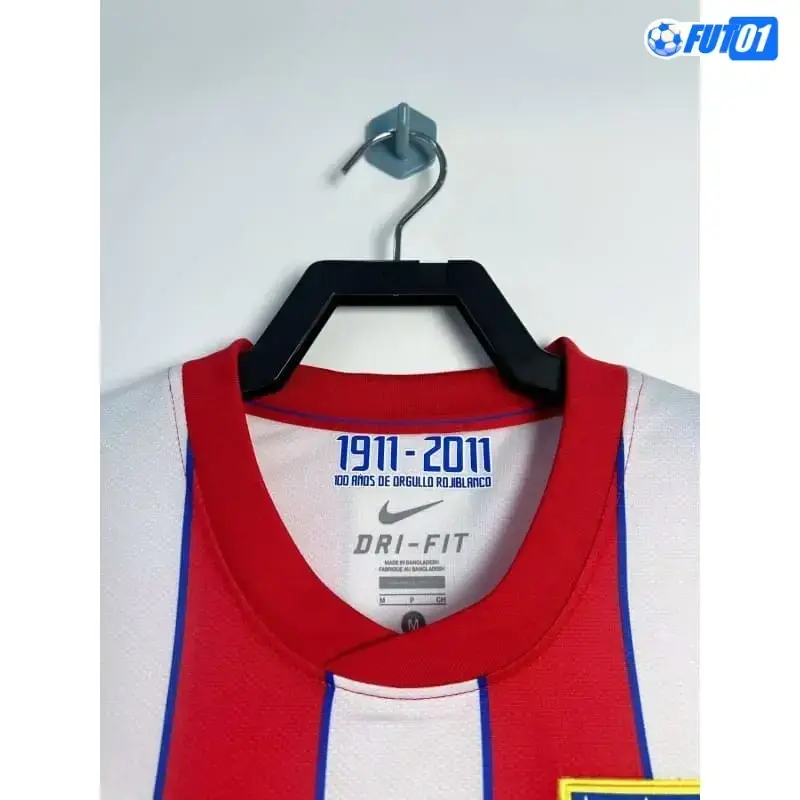 Camiseta Atlético de Madrid Home 2011/12 Retro Rojo/Blanco Edición de La Champions