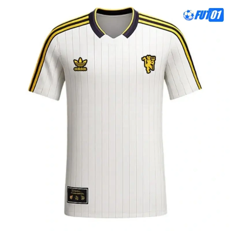 Camiseta Manchester United 2025/26 Retro Blanco/Amarillo