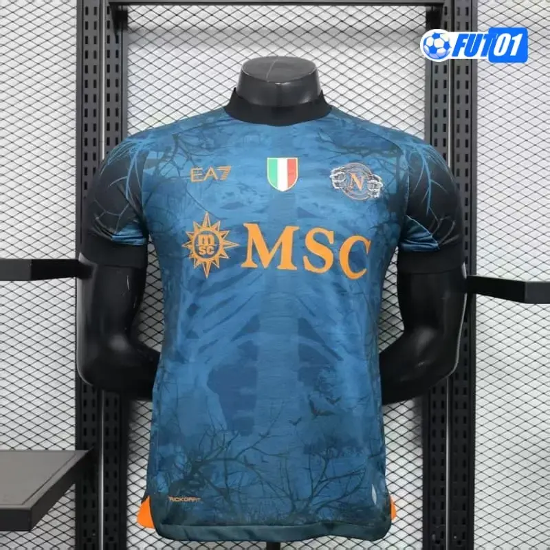 Camiseta Napoli 2025/2026 Edición Especial de Halloween Azul Versión Jugador