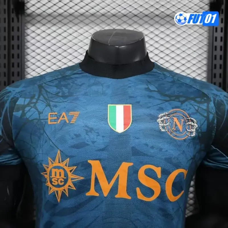 Camiseta Napoli 2025/2026 Edición Especial de Halloween Azul Versión Jugador