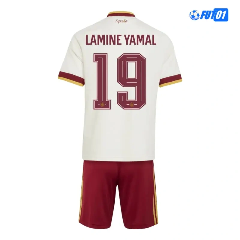 Camiseta Lamine Yamal 19 España Away Mundial 2026 Niño