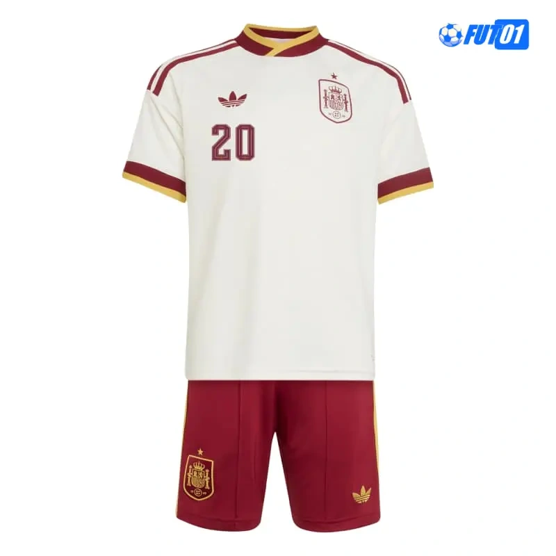 Camiseta Pedri 20 España Away Mundial 2026 Niño