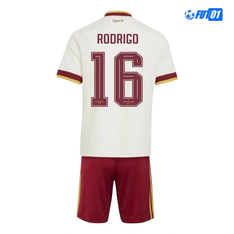 Camiseta Rodrigo 16 España Away Mundial 2026 Niño