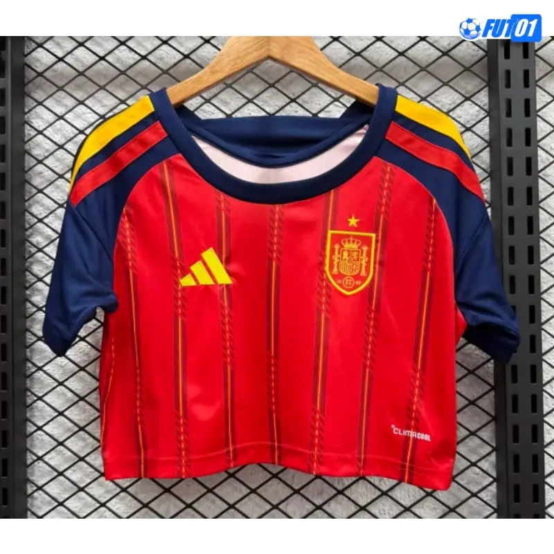 Camiseta Corta España Home Mundial 2026 Mujer Versión Jugador