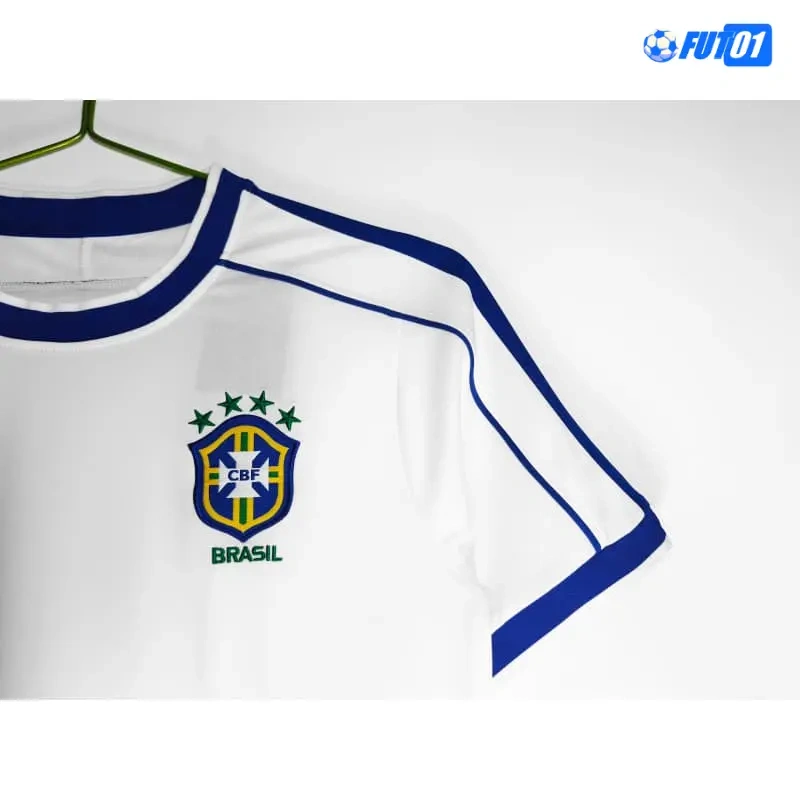 Camiseta Brasil 1998 Retro Blanco