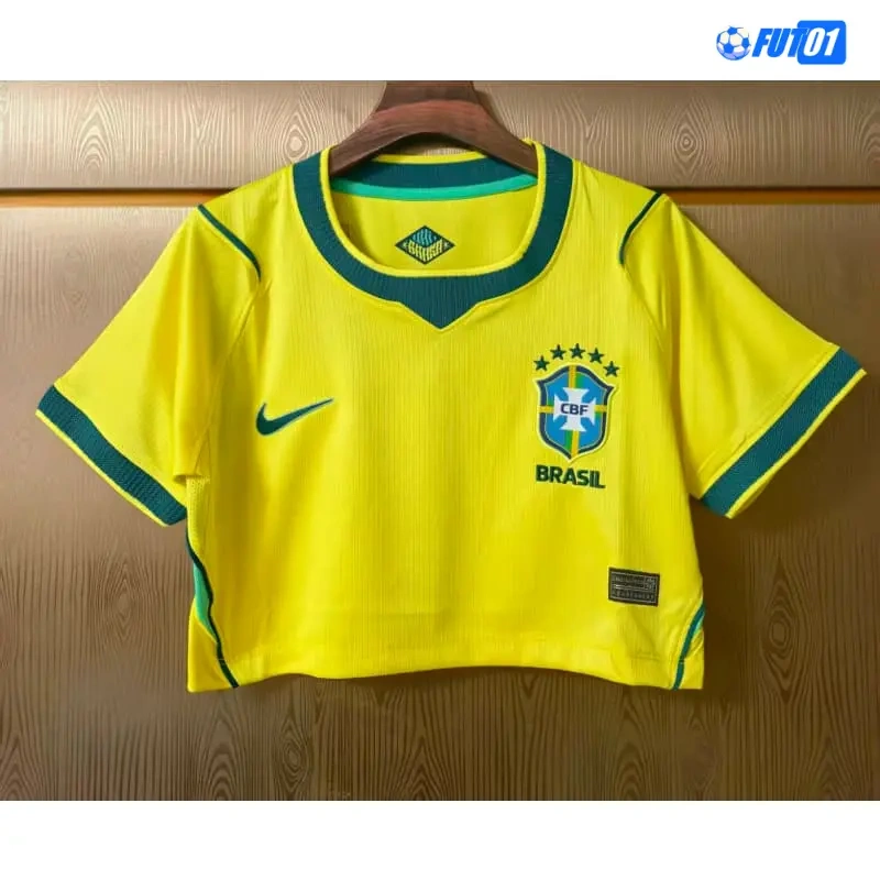 Camiseta Corta Brasil Home Mundial 2026 Mujer