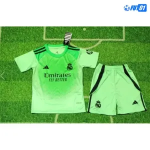 Camiseta de Portero Real Madrid 2025/2026 Niño Verde con Parche HP