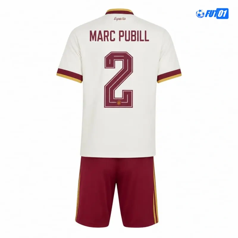Camiseta Marc Pubill 2 España Away Mundial 2026 Niño
