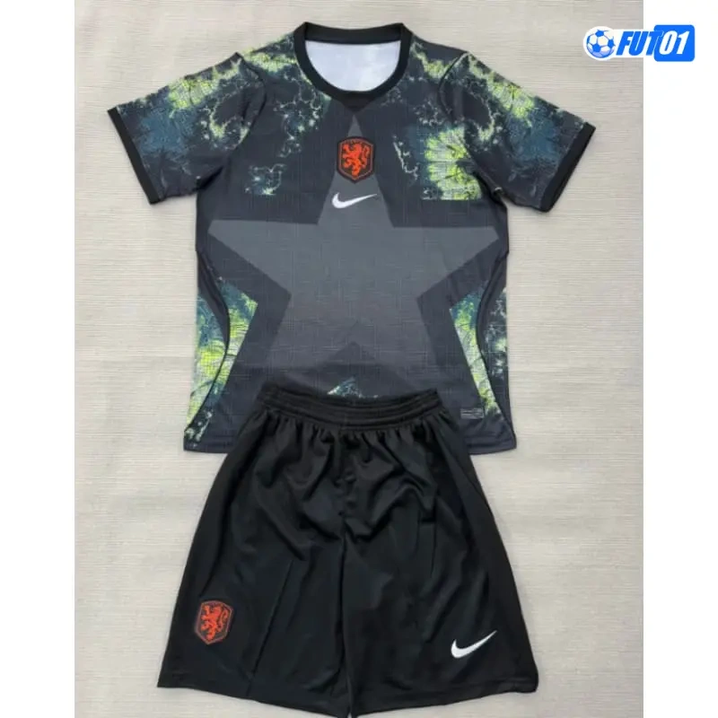 Camiseta de Portero Holanda Mundial 2026 Niño Negro
