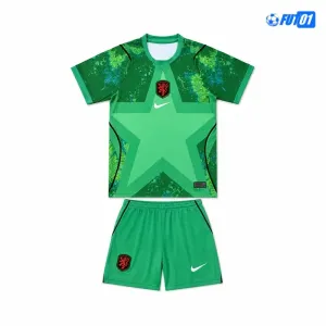 Camiseta de Portero Holanda Mundial 2026 Niño Verde