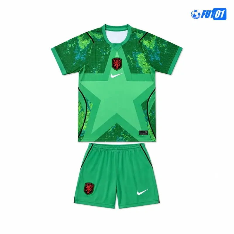 Camiseta de Portero Holanda Mundial 2026 Niño Verde