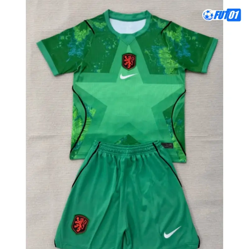 Camiseta de Portero Holanda Mundial 2026 Niño Verde