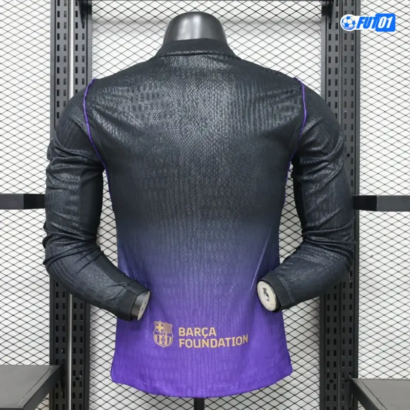 Camiseta Barcelona 2026/2027 Versión Jugador ML Morado/Negro