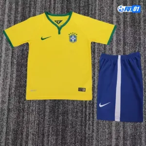 Camiseta Brasil Home 2014 Retro Niño