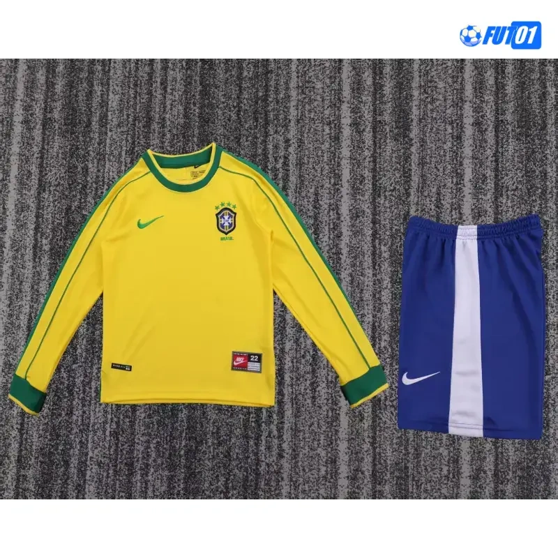 Camiseta Brasil Home 1998 Retro Niño ML