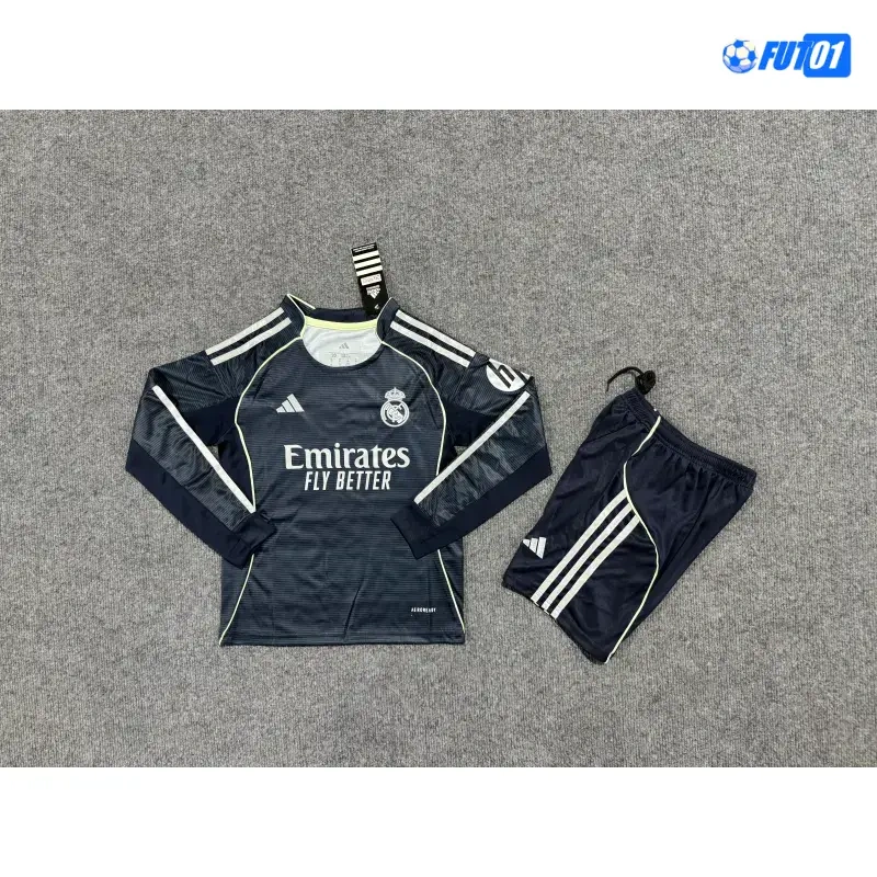 Camiseta Real Madrid Away 2025/2026 Niño ML con Parche HP