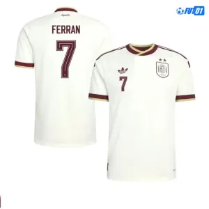 Camiseta Ferran 7 España Away Mundial 2026 Blanco 2 Estrellas