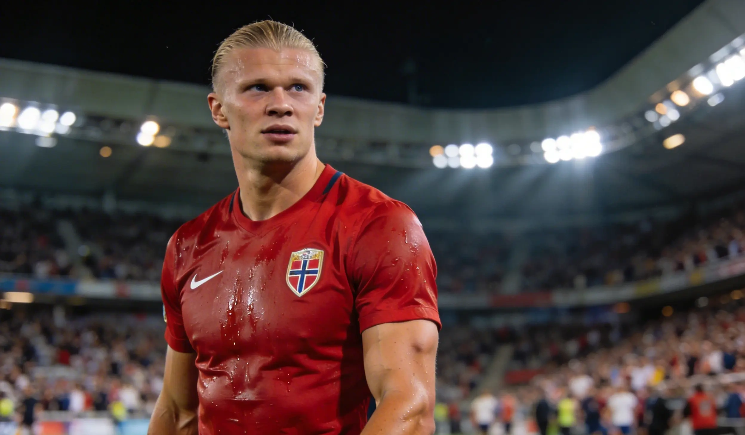 Erling Haaland con la camiseta de la selección de Noruega.
